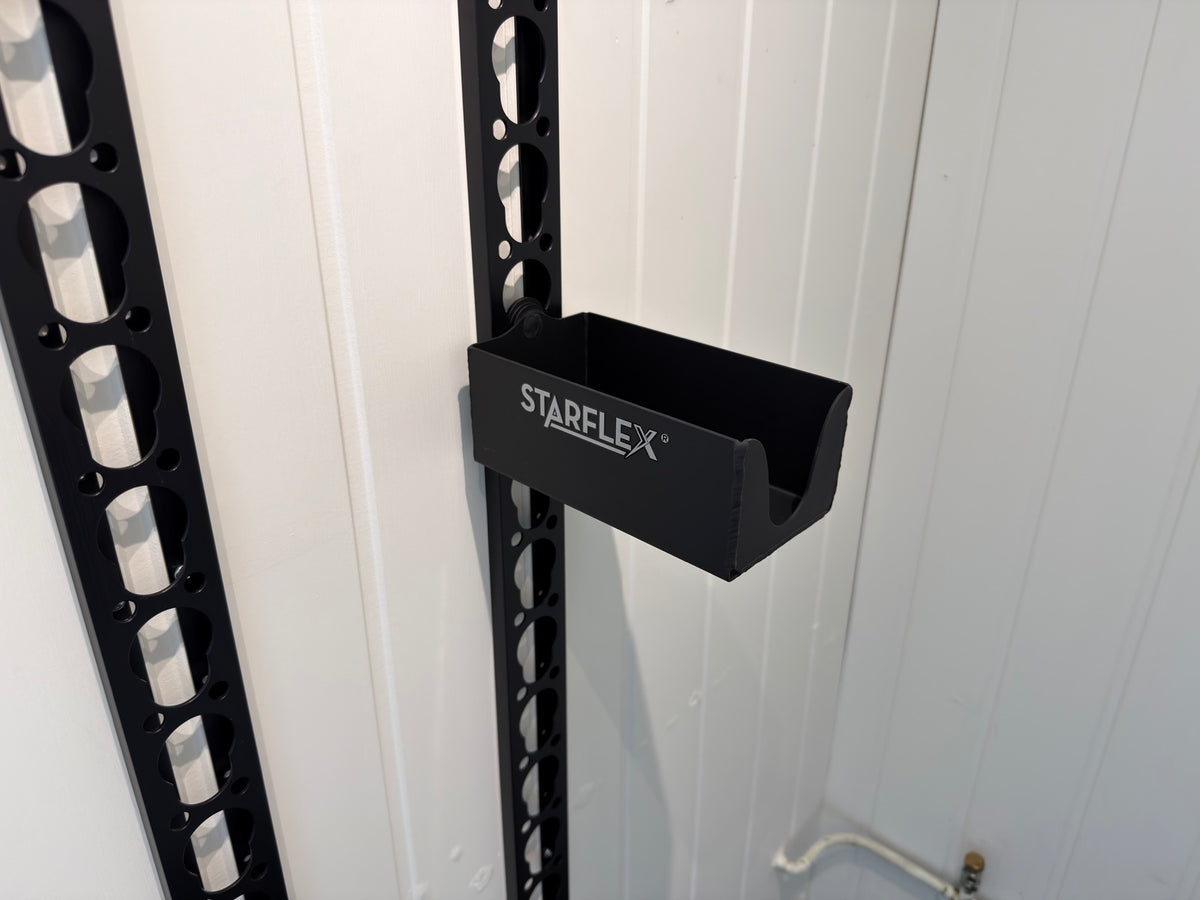 Kartongholder med frontutsparing montert på Starflex Modulskinne