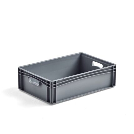 a grey plastic container with handles for Starfex eurobox holder. plastboks, euroboks til holder for eurobokser