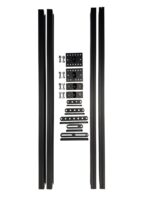 Fire vertikale Starflex skinner for Euroslider system med takmontering for stabil oppbygging i bobil 115cm