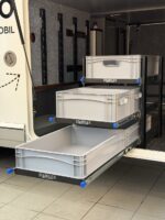 Starflex Euroslider uttrekkssystem for Eurobokser montert i flere høyder i bobil